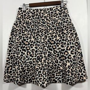 Chic Leopard Print A-Line Skirt